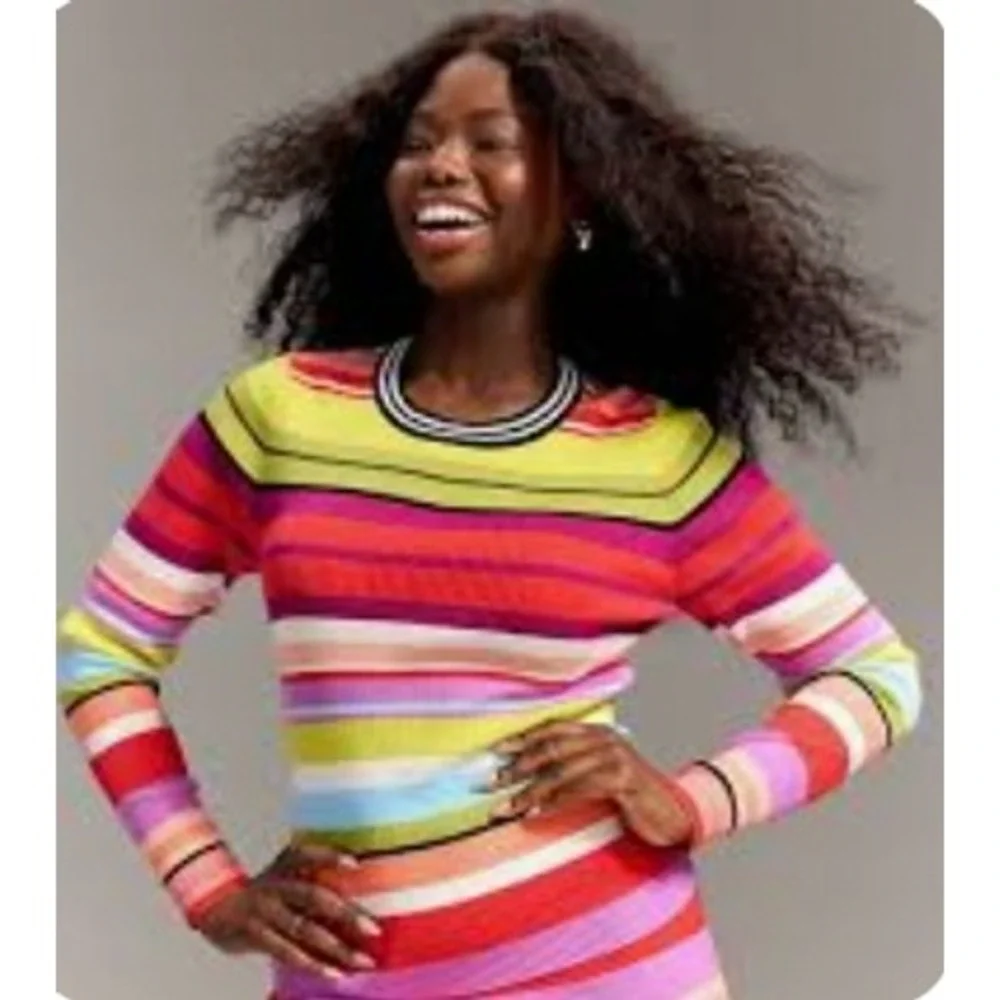 Old Navy x Christopher John Rogers Multicolor Striped Sweater and Skirt Set XXL - Picture 2 of 11